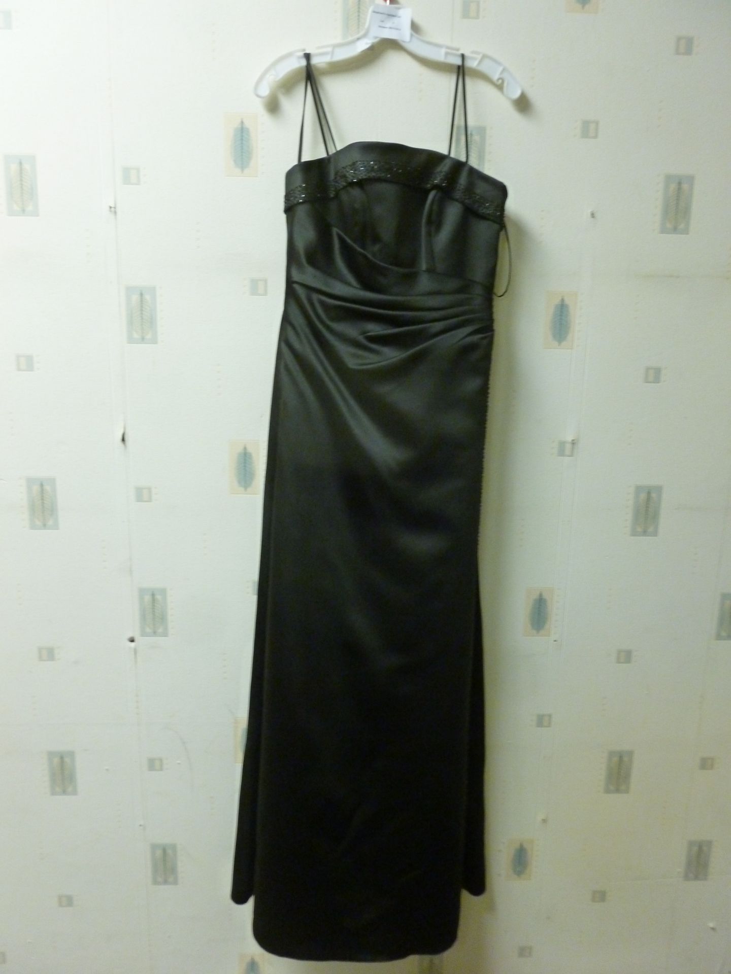 Alexia Designs Black Bridemaid/Evening Dress with bead detail in excellent condition size 10 RRP £