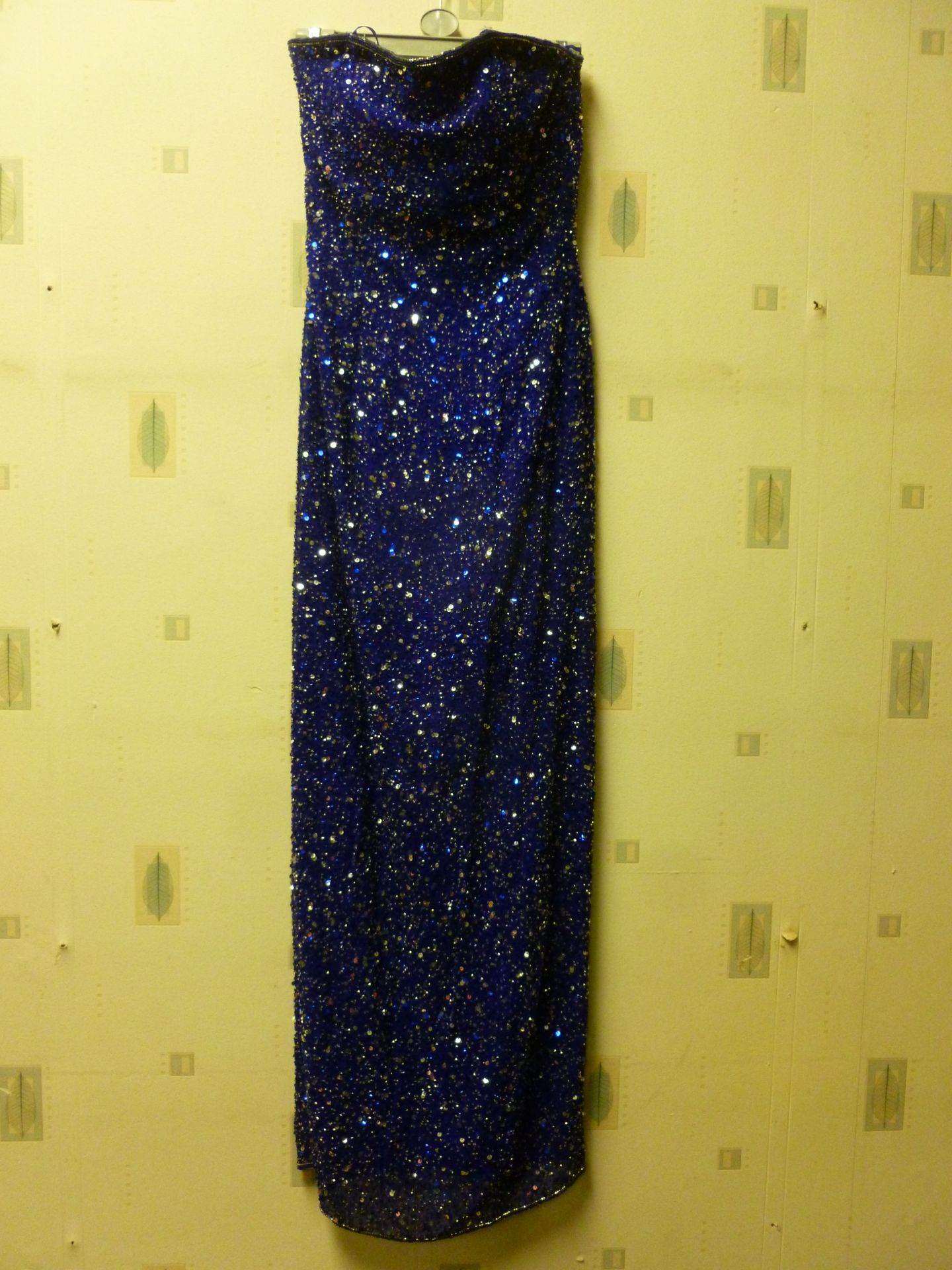 Scala Dark Blue Sequin Evening dress size M RRP £199 looks in very good condition