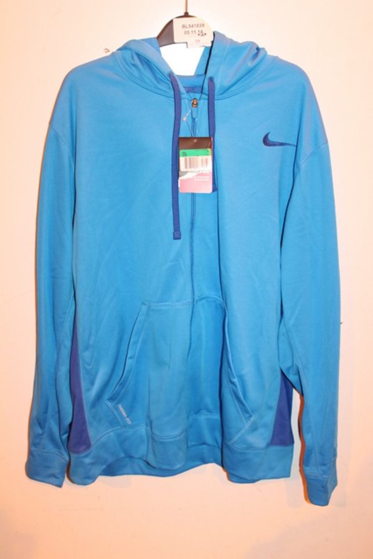 1 x NIKE SIZE XL PRO FIT BLUE HOODED JACKET (541839)   *PLEASE NOTE THAT THE BID PRICE IS MULTIPLIED