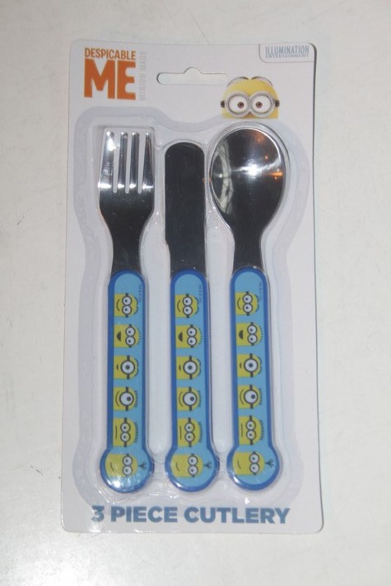 ONE LOT TO CONTAIN 10X BOXES TO CONTAIN 6X BRAND NEW DESPICABLE ME CUTLERY SETS (THERE ARE TEN BOXES