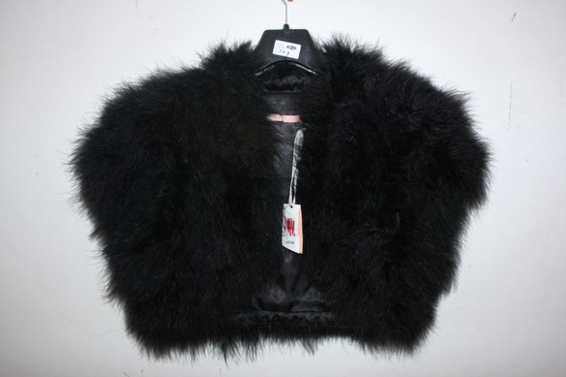 ONE BRAND NEW HARPER MARABOU COVER UP IN BLACK SIZE L RRP £59 (DS-AW (MK) CAGE SF3 21432233)