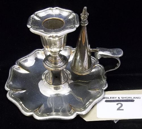 Silver plated candle holder & snuffer