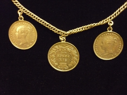 Silver coloured necklace with Maundy money, 1 sixpence, 2 four pence, 2 three pence, 2 two pence & - Image 2 of 2