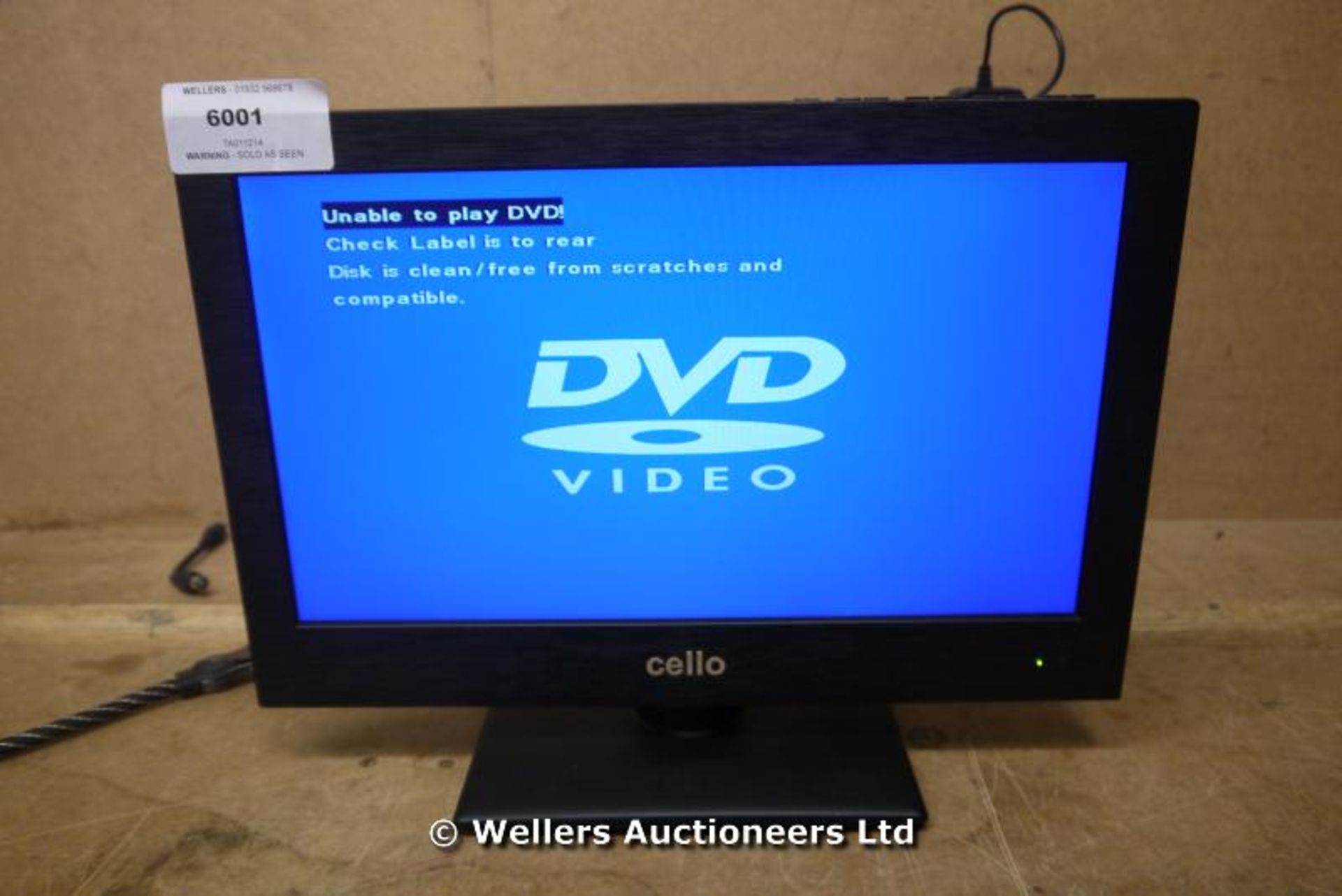 *"CELLO C16115F-LED VER2 16" HD LCD TV WITH FREEVIEW / POWERS UP WITH PICTURE / WITH REMOTE / WITH