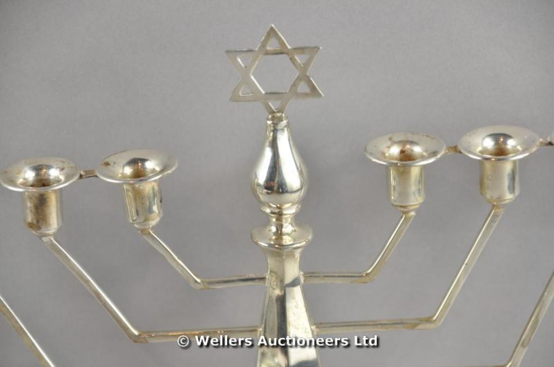 *A silver Menorah, Birmingham 1968, 280 gms (Lot subject to VAT) - Image 2 of 3