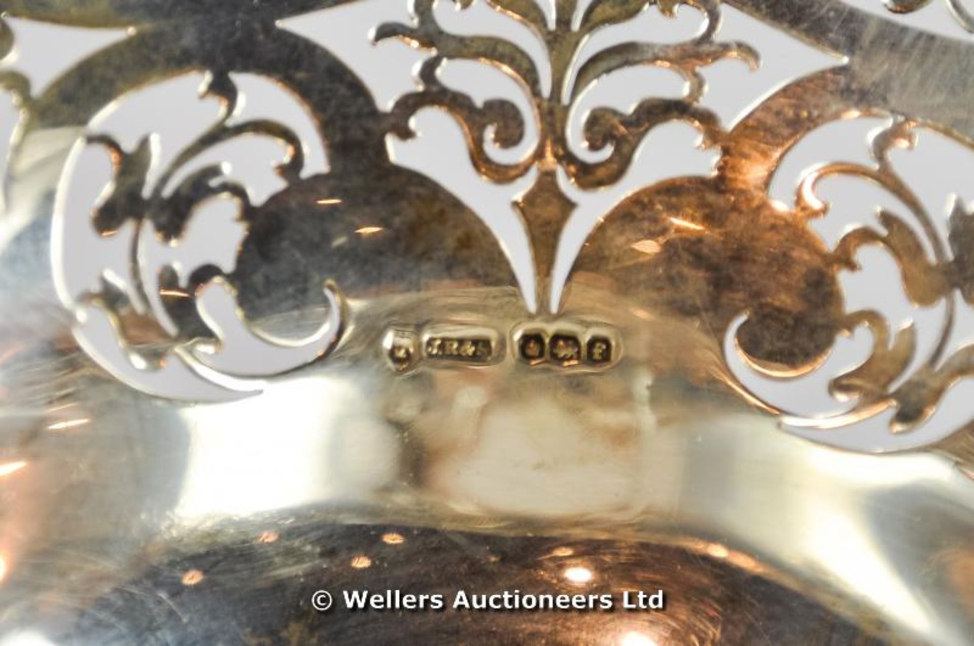 *A silver pedestal bon bon dish with pierced rimmed bowl, Sheffield 1923, 259 gms (Lot subject to - Image 2 of 2