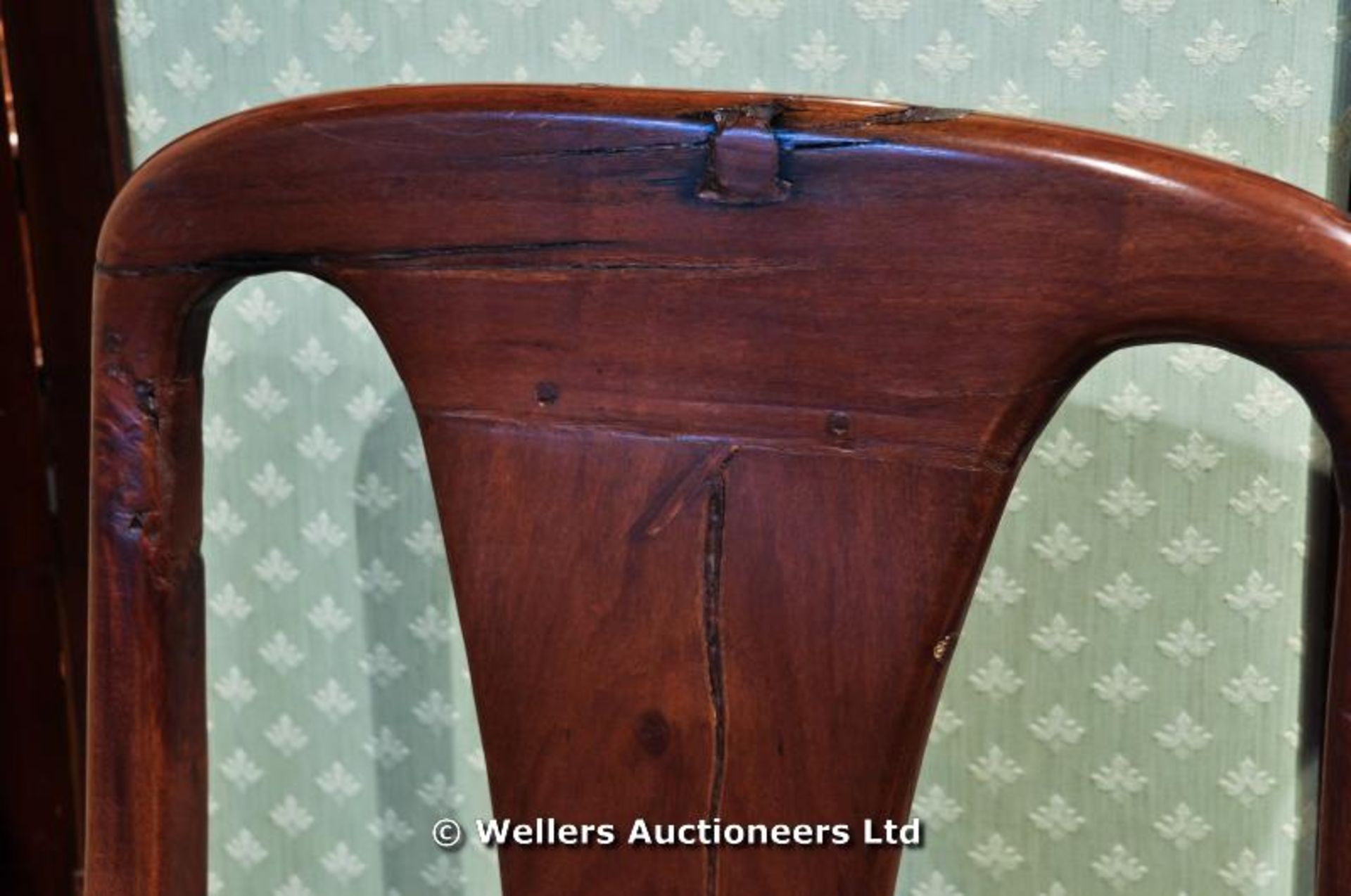 A set of Ten African Teak dining chairs including two carvers - Image 5 of 5