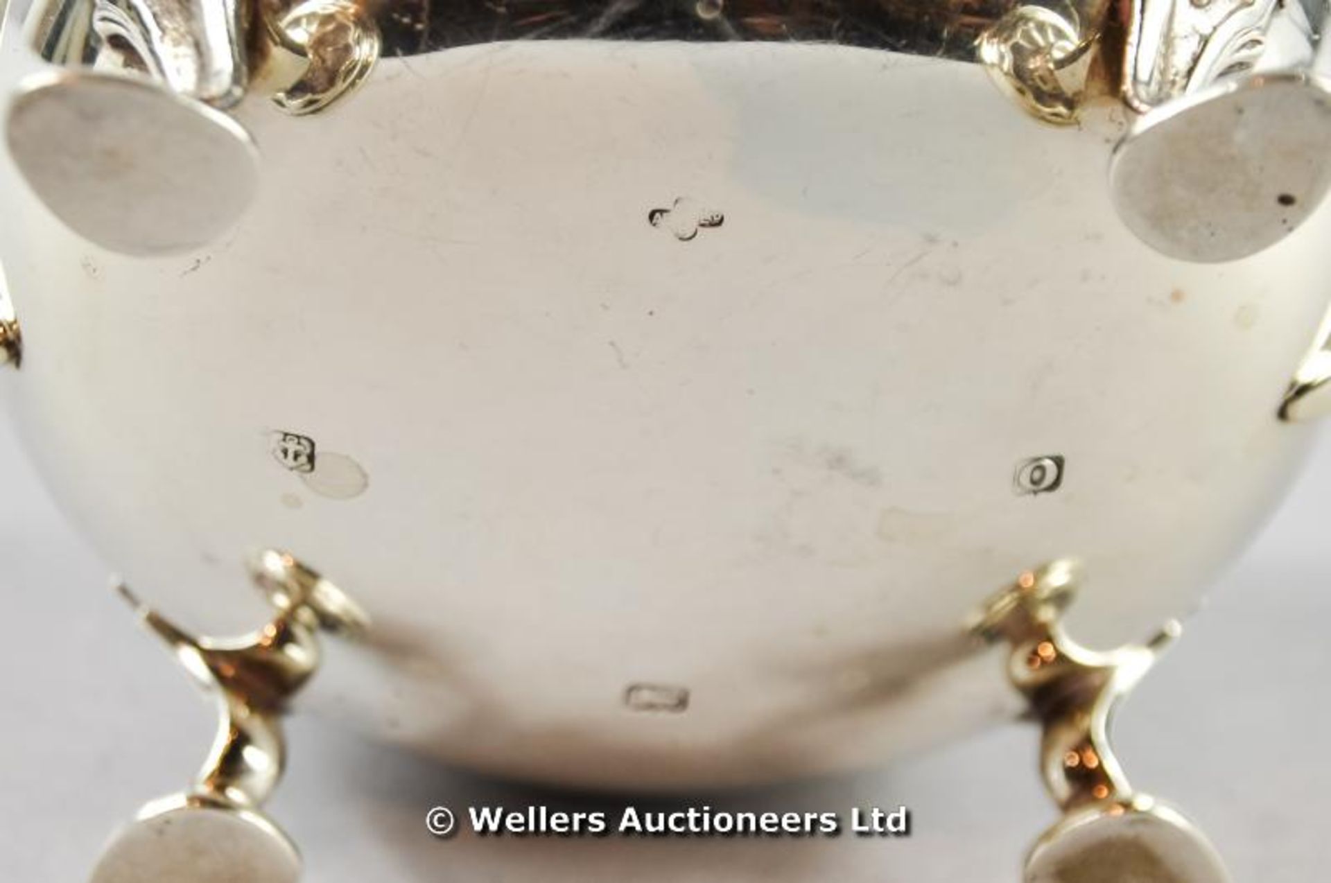 *A silver 2 handles 4 footed sugar bowl, Birmingham 1938, 325 gms (Lot subject to VAT) - Image 2 of 4