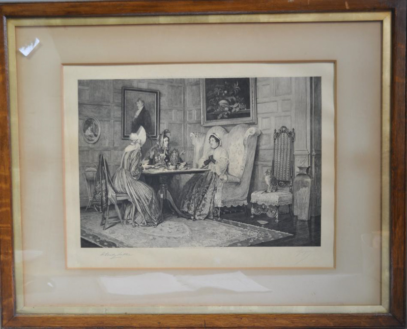 W. Dendy Sadler - engraving, signed, dated 1893, framed & glazed