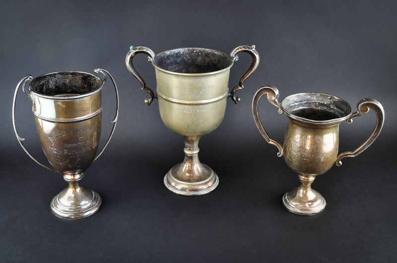 Two silver trophies, c1930; and an EPNS example, 507grs weighable silver approx. (3)