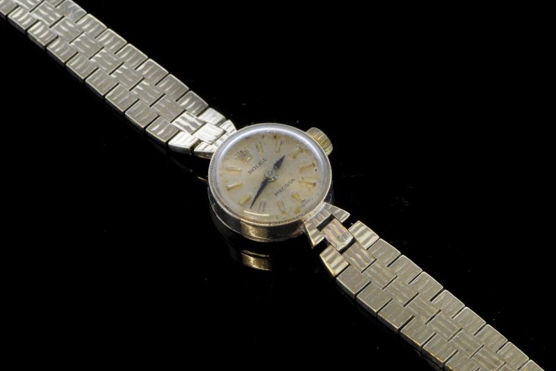 Ladies` 9ct yellow gold Rolex Precision bracelet watch