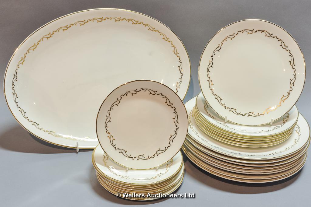 Royal Victorian dinner service, white with gold pattern