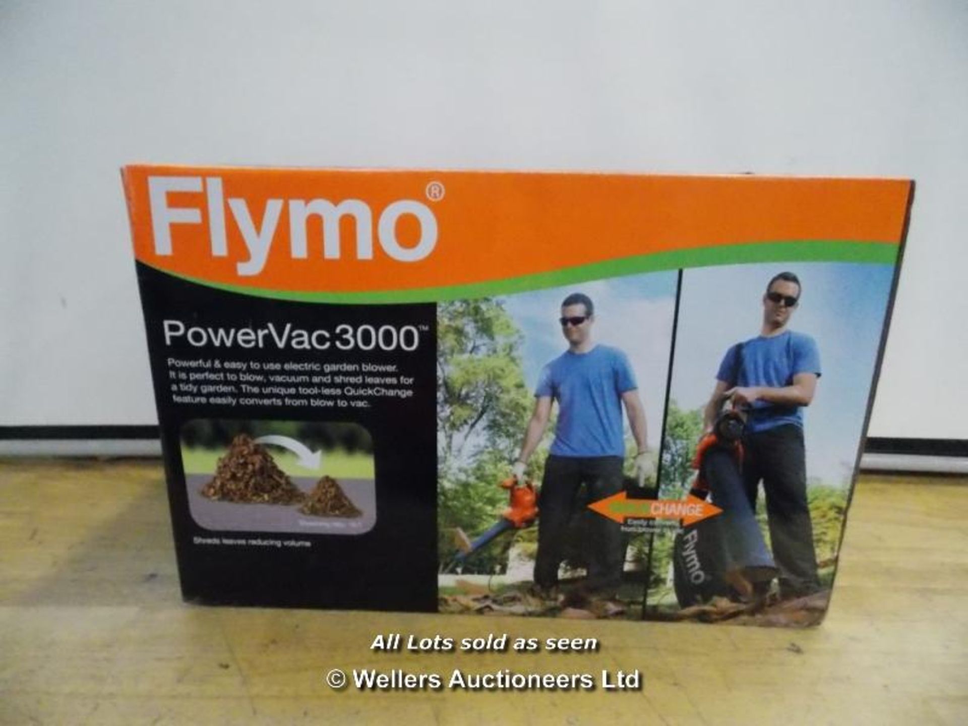 *FLYMO POWERVAC300 3-IN-1 ELECTRIC GARDEN BLOWER  / GRADE: SALVAGE / BOXED[TA261214-1019}