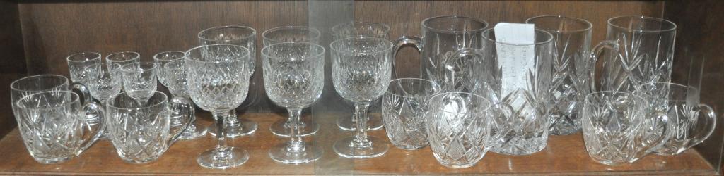 A quantity of crystal, mainly Thomas Webb, including six liqueur glasses, red wine, punch and four