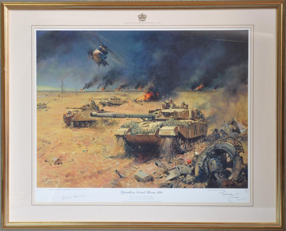 After Terence Cuneo - `Operation Desert Storm 1991`, limited edition print, signed in pencil by
