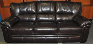 1 x 3 Seater Genuine Italian Leather Sofa by Mark Webster – Pocket Sprung Seats – Ex Display –