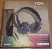 1 x Marley Jammin Collection Headphones – New Boxed - Made by Riddim – Colour : Midnight - Model :