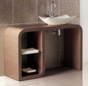 1 x Vogue ARC Bathroom Vanity Unit - WALNUT - Type 1B 1200mm - Manufactured to the Highest Standards