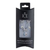 5 x HEART PENDANT AND EARRING SETS By ICE London - EGJ-9900 - Each Features A Silver-tone Curb Chain