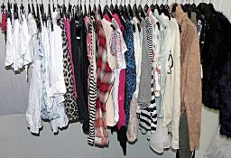 40 x Items Of Assorted Women's Clothing – Box284 - Includes Shorts, Tops, Skirts, Jumpers, Jackets &