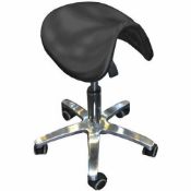 1 x Salon Saddle Stool - Item Ref BEA23 – Ergonomically Designed Gas–lift Stool With Aluminium Base