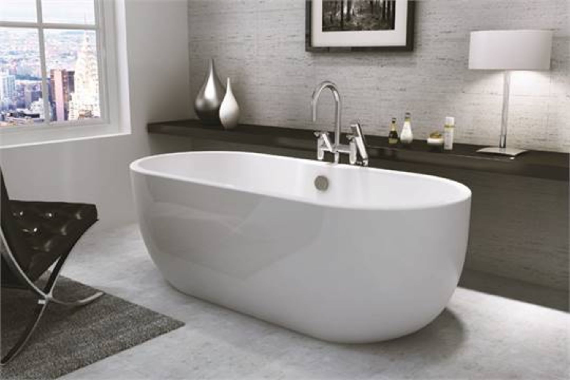1 x San Marlo Designer Freestanding Bath - 1680mm Perfect For The Modern Home - Will Enhance Any