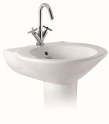 4 x Vogue Tefeli 1th 550mm Bathroom Sink Basin with Pedestal - Brand New and Boxed - Sleek Modern