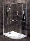 1 x Vogue Tetris Aqua Lotus Right Hand Shower Enclosure With Slimstone Stone Resin Low Profile