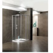 1 x Vogue Sulis 1000x800mm Offset Quad Shower Enclosure - 6mm Thick Clear Glass - Chrome Finish -