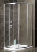 1 x Vogue SULIS Quadrant 1000mm Shower Enclosure - Polished Chrome Finish - 6mm Clear Glass - T