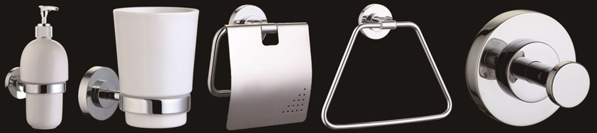 1 x Vogue Series 5 Six Piece Bathroom Accessory Set - Includes WC Roll Holder, Soap Dispenser, - Image 4 of 8