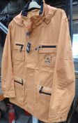 1 x Mens 'Ocean Luxury Life' - Jacket with detachable hood and Internal Zip pockets - Tan with Black