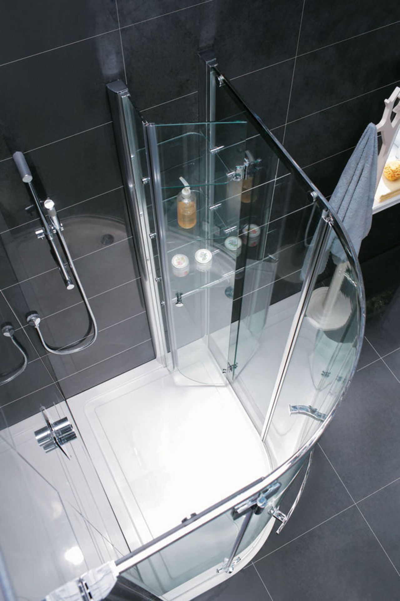 1 x Vogue SORIA Aqua Lotus Left Hand Shower Enclosure - Polished Chrome Finish - 8mm Clear Glass - - Image 3 of 5