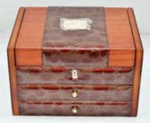 1 x "AB Collezioni" Italian Genuine Leather-Bound Luxury Jewellery Box (WC128M) - Ref LT001  -