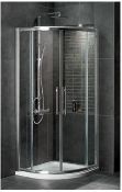 1 x Aqua Lotus 800mm Double Door Quad Shower Enclosure - Polished Chrome Finish - Chrome on Brass