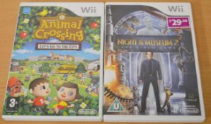 2 x Nintendo Wii Games - Animal Crossing and Night at the Museum 2 - Good Condition - Boxed With