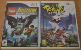 2 x Nintendo Wii Games - Batman and Rabbids Go Home - Good Condition - Boxed With Instructions -
