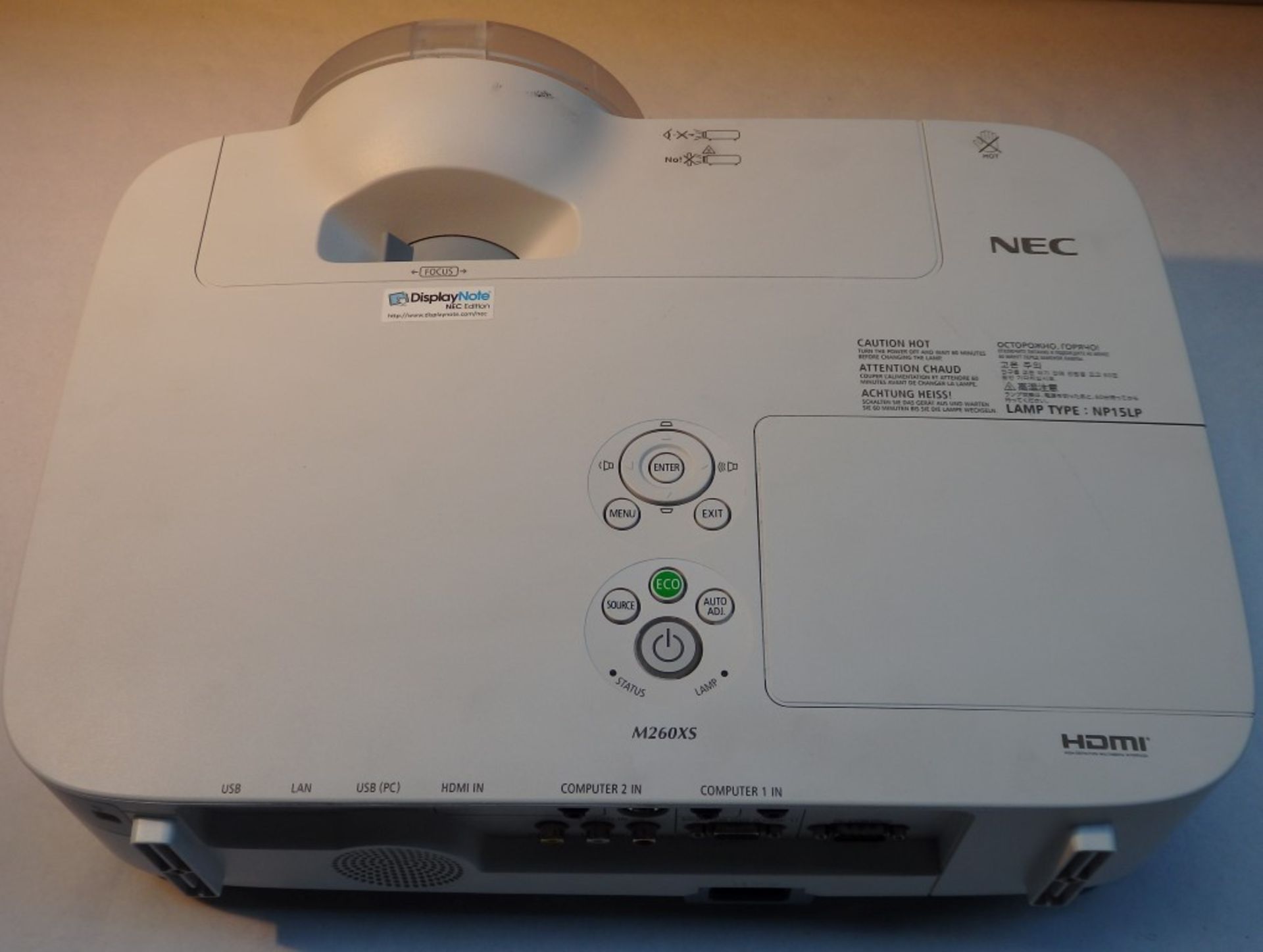 1 x NEC M260XS Projector - Long Lamp Life – Resolution : 1024 x 768 pixels (XGA) - Ideal for Home - Image 5 of 9