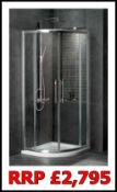 5 x Aqua Lotus 800mm Double Door Quad Shower Enclosures - Resale Stock - Polished Chrome Finish -
