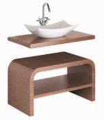 1 x Vogue ARC Bathroom Vanity Unit - WALNUT - Type 1D 900mm - Manufactured to the Highest