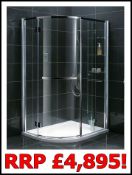 5 x Vogue SORIA Aqua Lotus Right Hand Shower Enclosures - Polished Chrome Finish - 8mm Clear Glass -