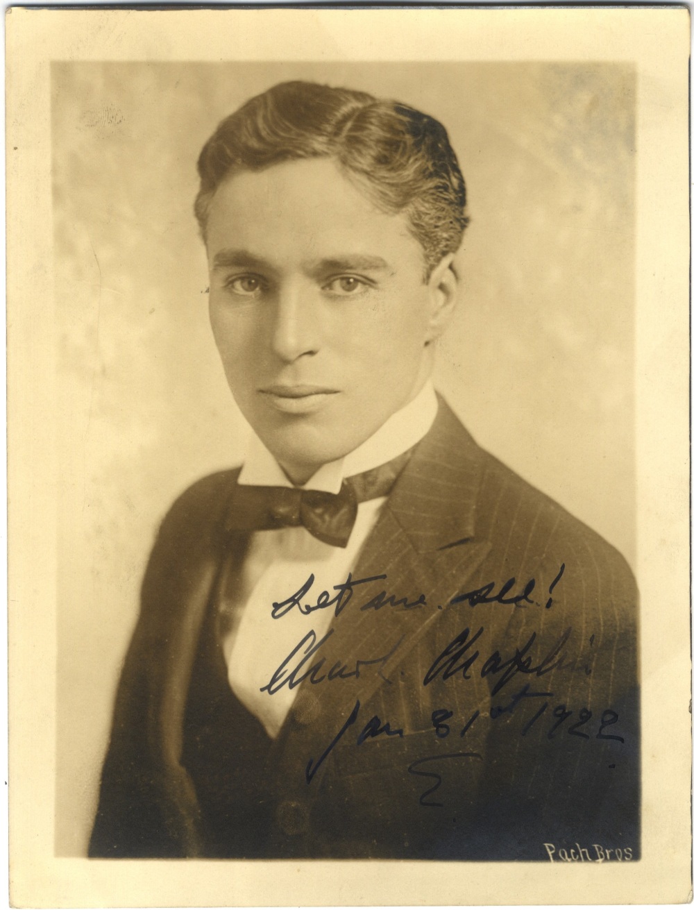 CHAPLIN CHARLES: (1889-1977) English Film Comedian, Academy Award winner. A good vintage signed