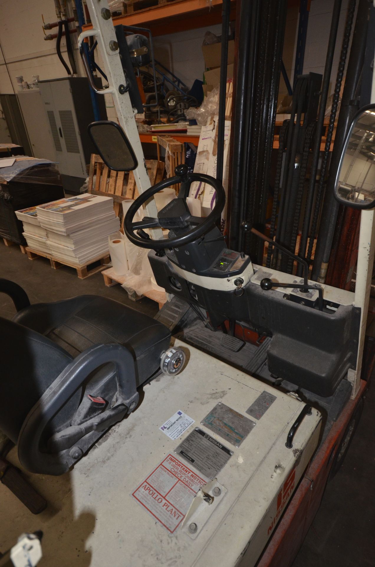 Nissan 15 NOIL 15C 1500kg Counterbalance Fork Lift Truck serial no 785042 with side shift & charger - Image 3 of 3