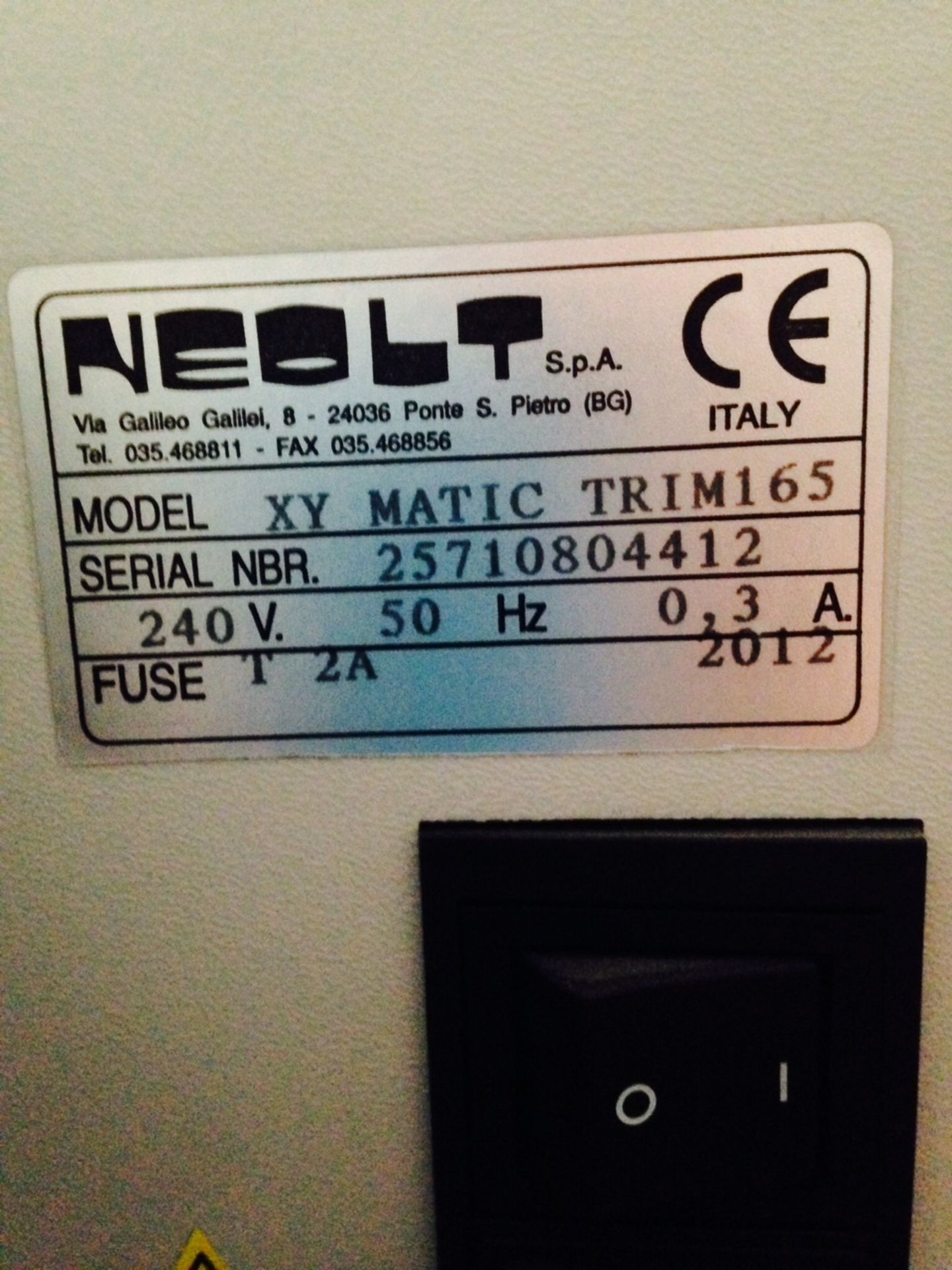 Neolt XY Matic Trim 165 wide format trimmer, s/n 25710804412, date 2012 - Image 4 of 4