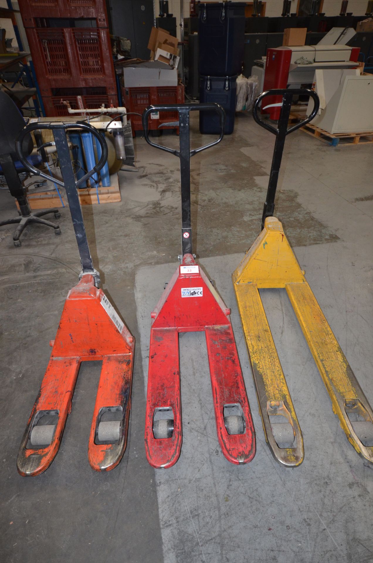 3 x Pallet Trucks - short medium and long reach M & L 2000kg S 2300kg