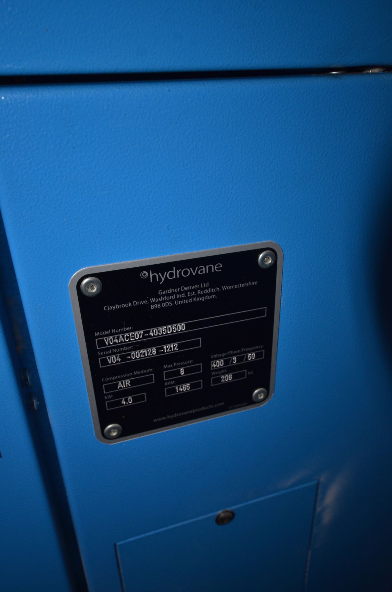 Hydrovane HV04, Boge Chiller and cylinder receiver - Image 5 of 5