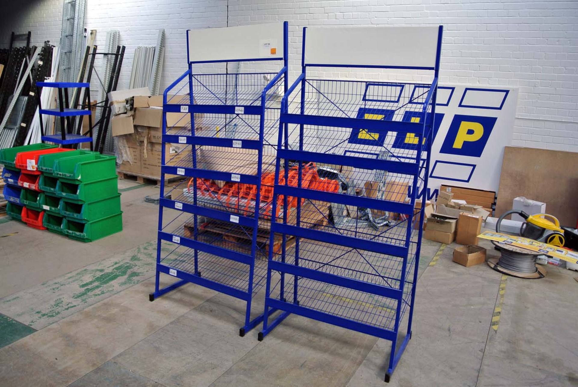 2 Blue Display Racks unused