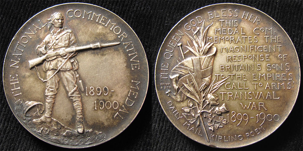 British Commemorative Medallion, silver(?) d.45mm: The National Commemorative Medal 1899-1900,