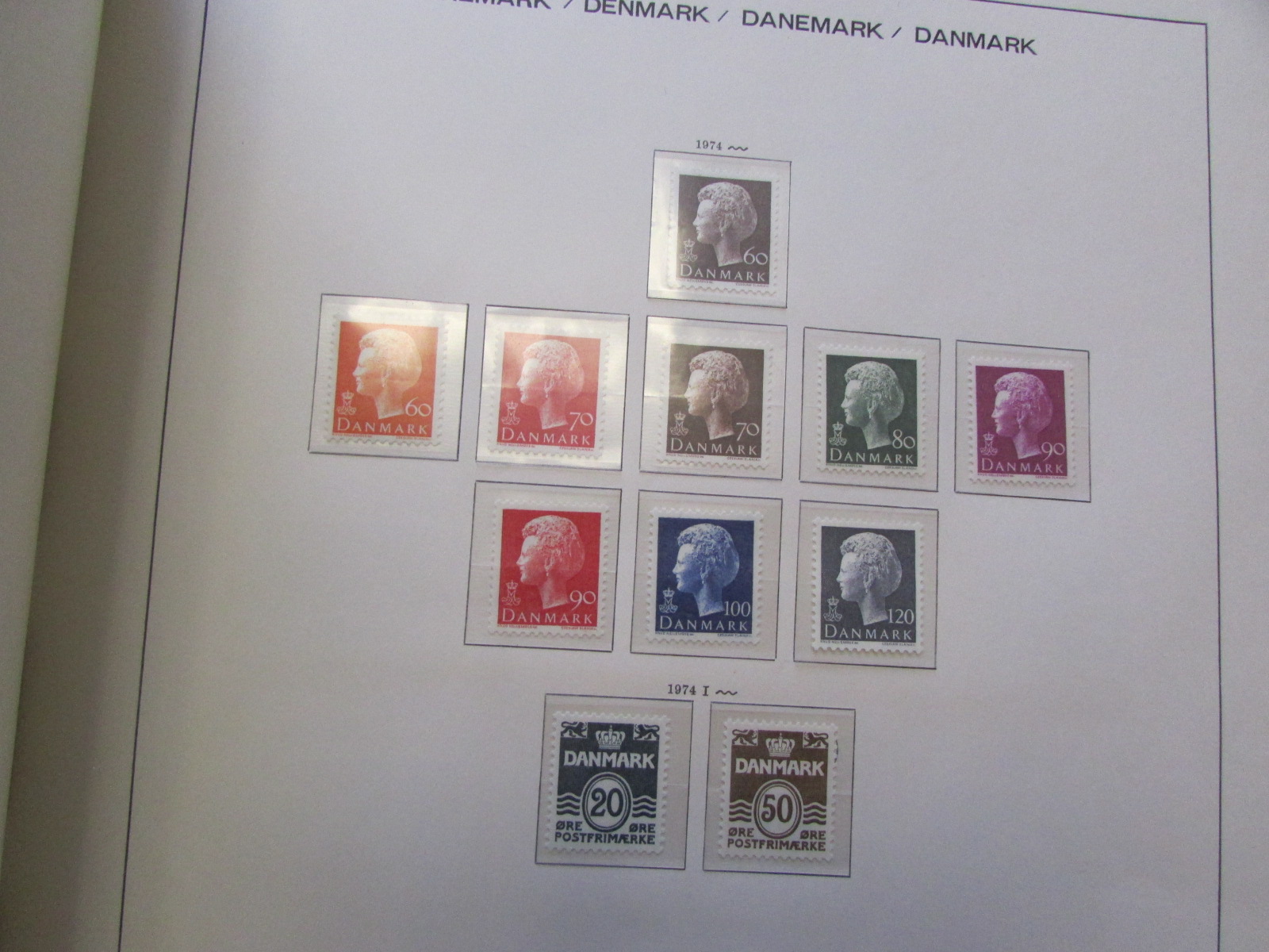 Denmark, printed older Shaubek album with a quite comprehensive collection from earlies - inc Sk