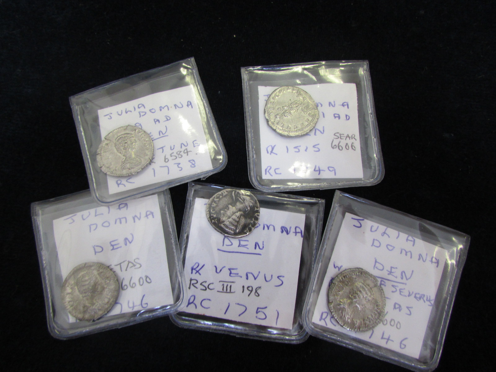 Julia Domna silver denarii, reverses:- Venus RSC Vol. III, 198, VF/GF, Pietas Sear 6600 x 2 VF and